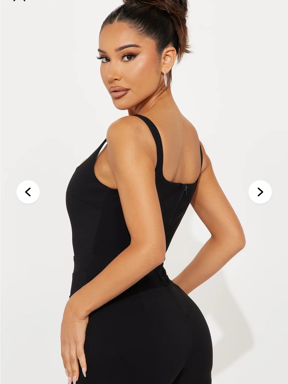 Fashion Nova Black Square Neck Cargo Pocket Romper - Picture 3 of 6